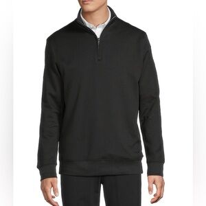 Cremieux Signature Label Quarter-Zip Pullover - Black. Size XL